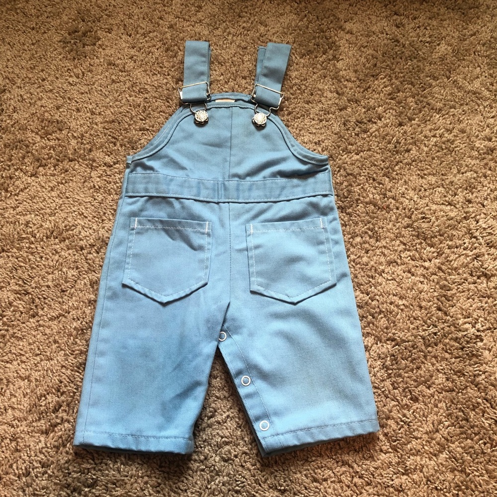 Sears perma prest vintage light blue 1980s baby overalls